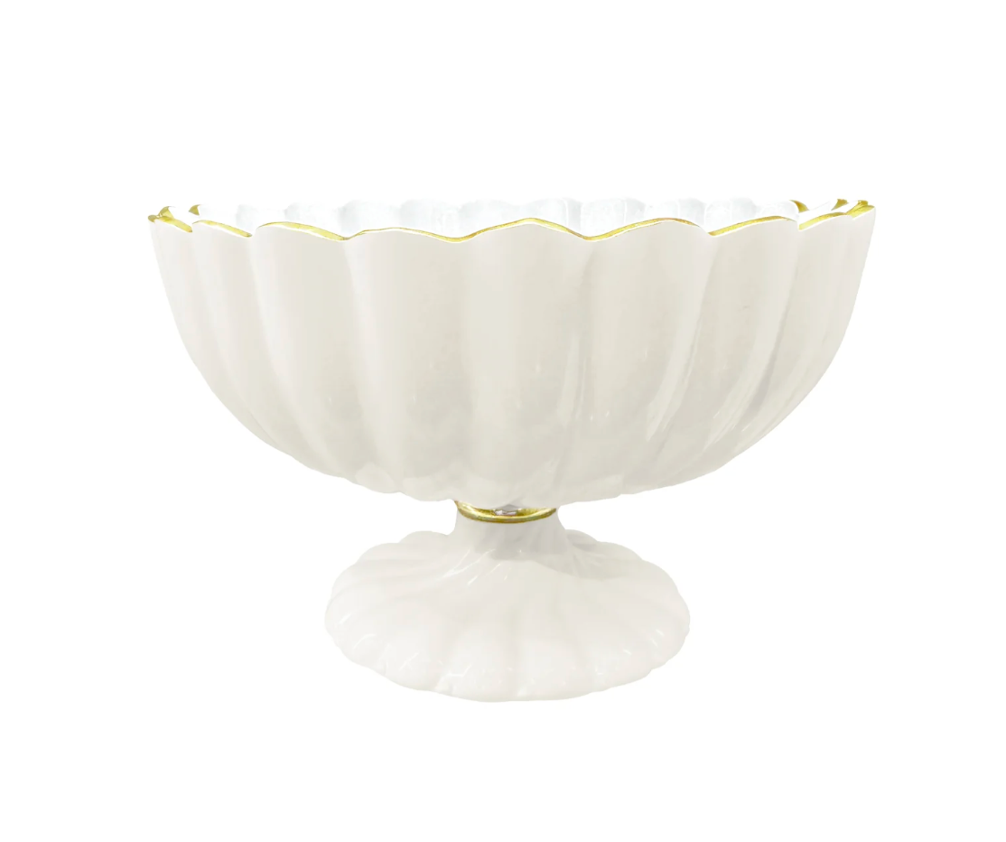 Vienna Medium Round Pedestal - Cream and White