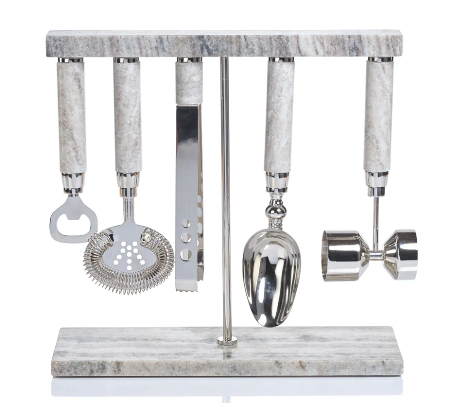 Marble Five Piece Bar Tool Set