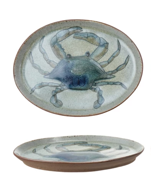 Hand-Painted Stoneware, Crab