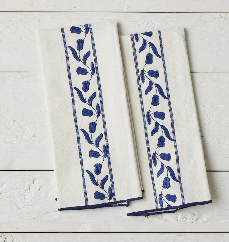 Tea Towel Blue Tulip - Set of 2