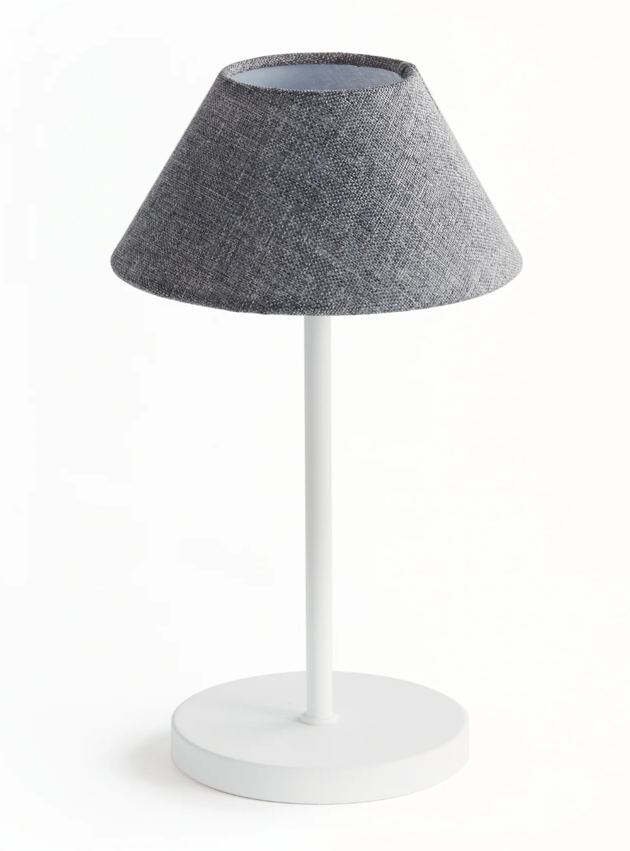 10" Cordless LED Lamp, Gray Linen