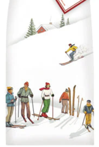 Ski Slopes Flour Sack Kitchen Towel