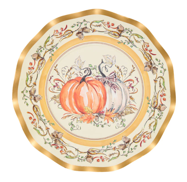 Turkey & Gourds Salad Plates / 8 pack