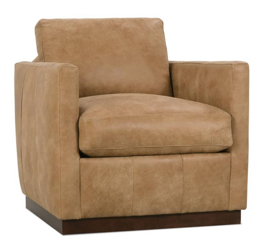 Allie Leather Swivel 32"L x 35"D x 35"H