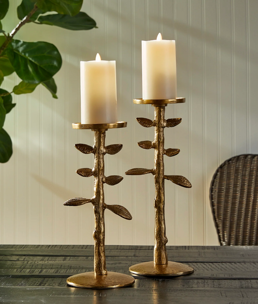 Brass Candle Stands, Set of 2