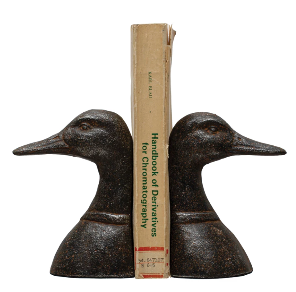 Cast Iron Duck Head Bookends, Set of 2