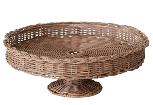 14" Rattan Pedestal