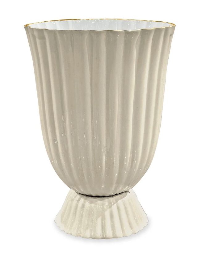 Vienna Medium Vase - Cream and White