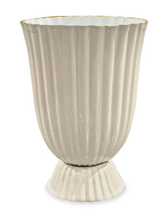 Vienna Medium Vase - Cream and White