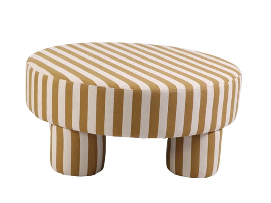 Upholstered Striped Ottoman