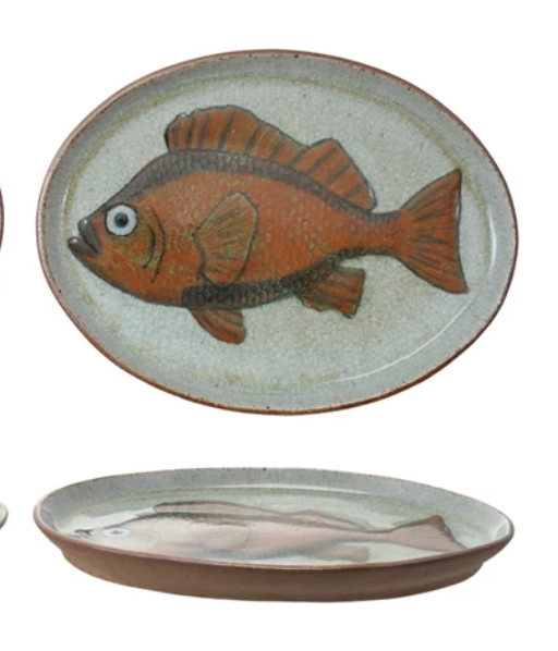 Hand-Painted Stoneware, Fish
