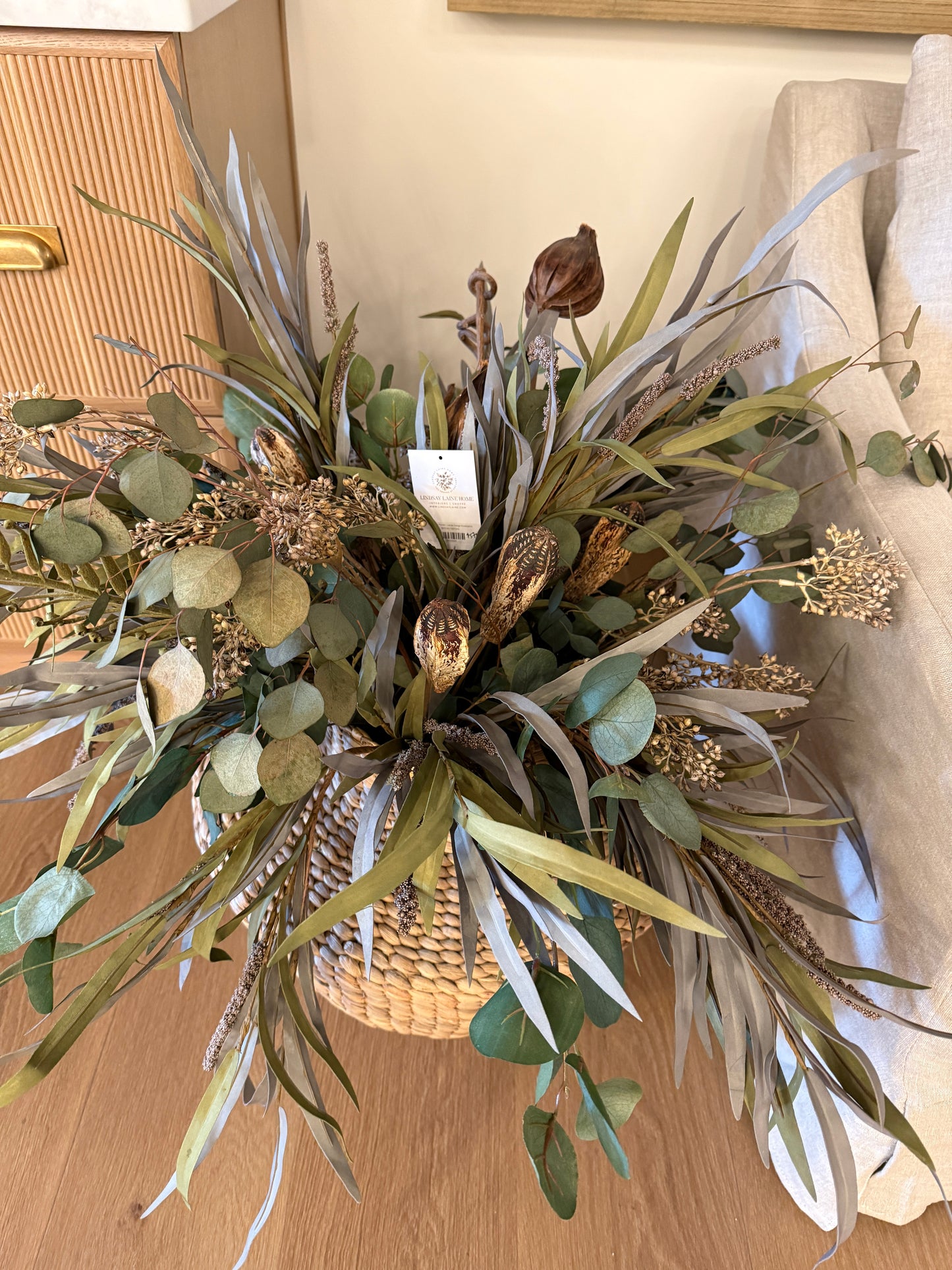 Lainie's Luxuries - 20" Rattan Planter with Florals #2