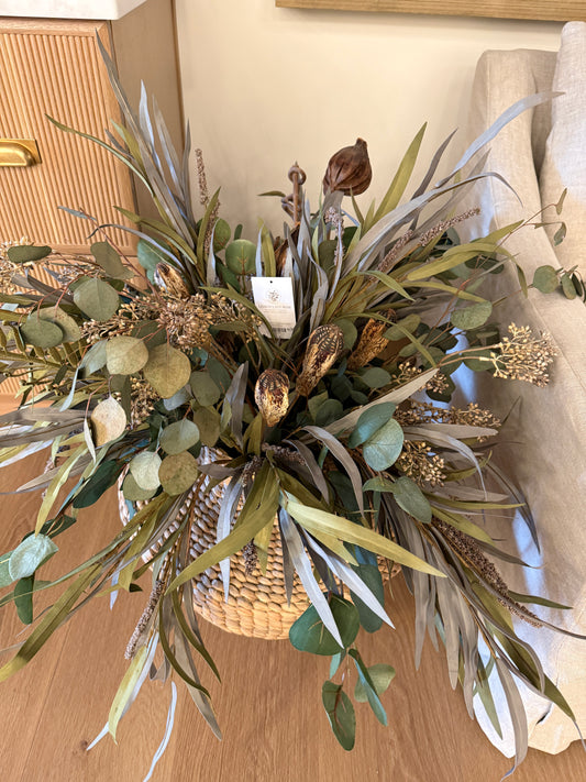 Lainie's Luxuries - 20" Rattan Planter with Florals #2