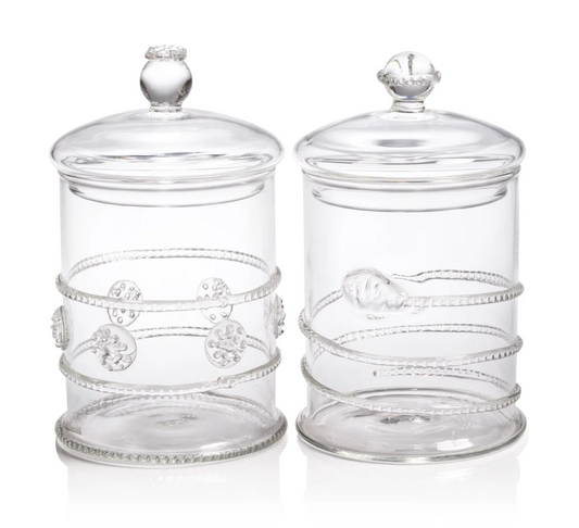 Lidded Glass Jars, Assorted