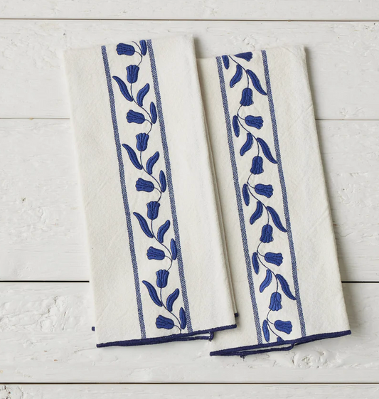 Tea Towel Blue Tulip - Set of 2