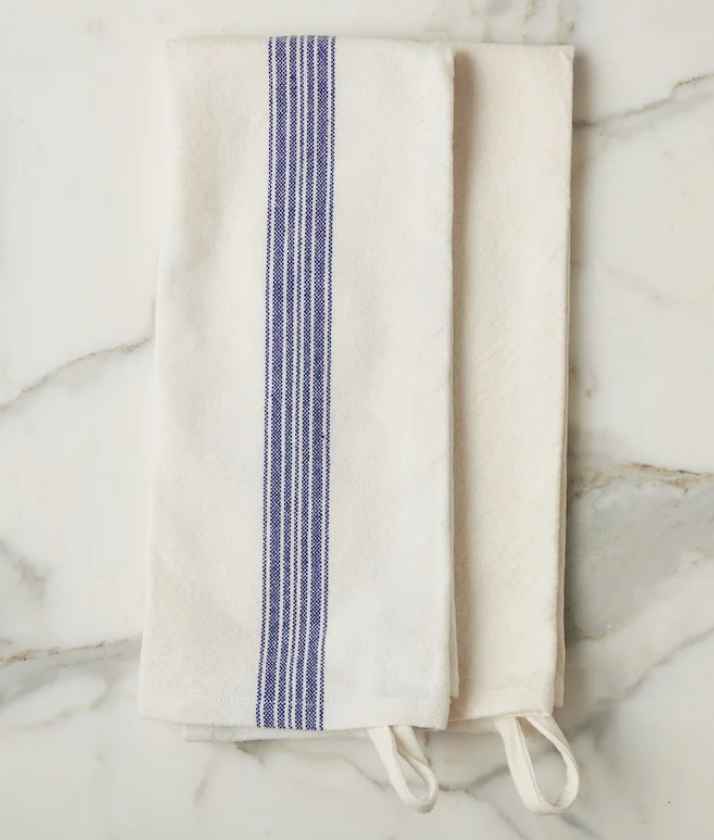 Tea Towel Blue Stripe - Set of 2