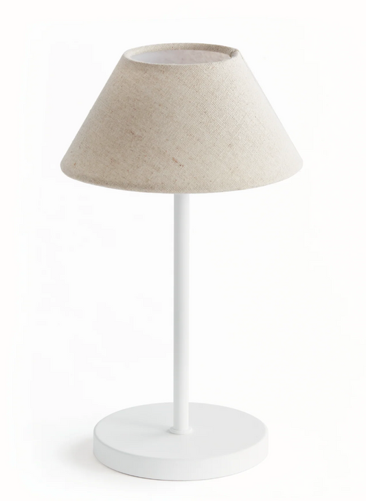 10" Cordless LED Lamp, Ecru Linen