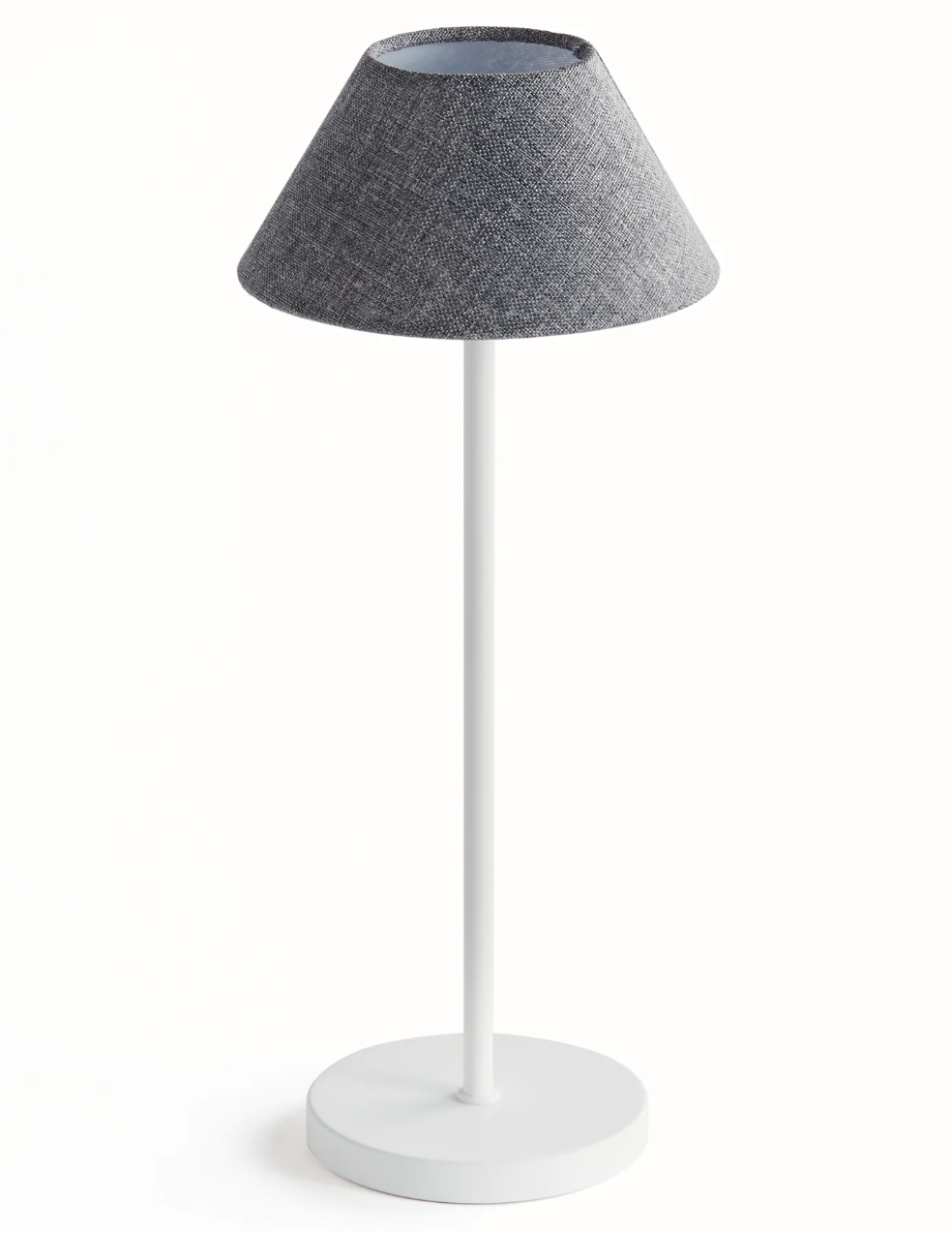 14" Cordless LED Lamp, Gray Linen