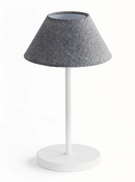 10" Cordless LED Lamp, Gray Linen