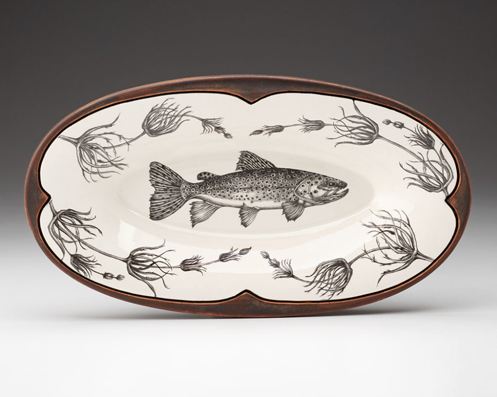 Oblong Serving Dish Brown Trout