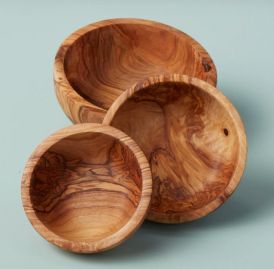 Olive Wood Nesting Bowls - Set of 3