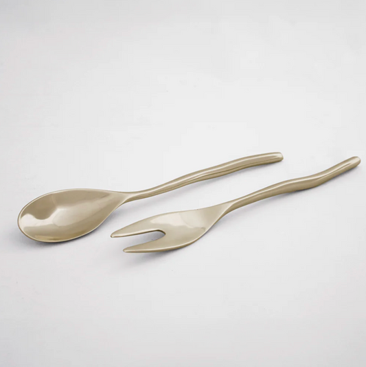 Large Salad Servers - Gold