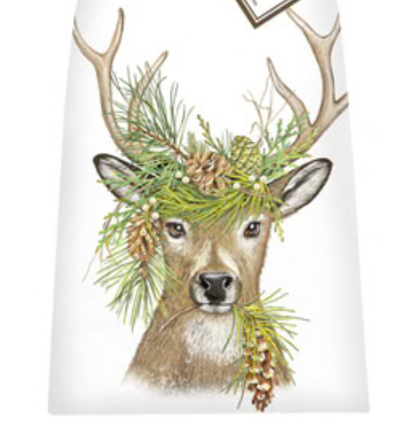 Pine Deer Flour Sack Kitchen Towel