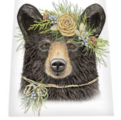 Pine Bear Flour Sack Kitchen Towel