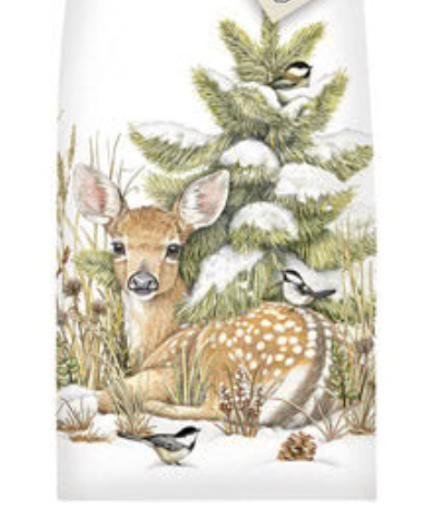 Winter Fawn Flour Sack Kitchen Towel