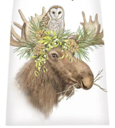Moose Owl Flour Sack Kitchen Towel