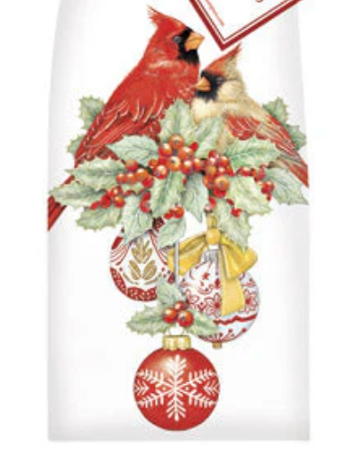 Cardinal Ornaments Flour Sack Kitchen Towel