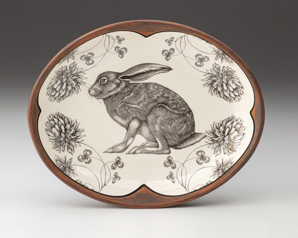 Small Oval Platter Hare & Clover