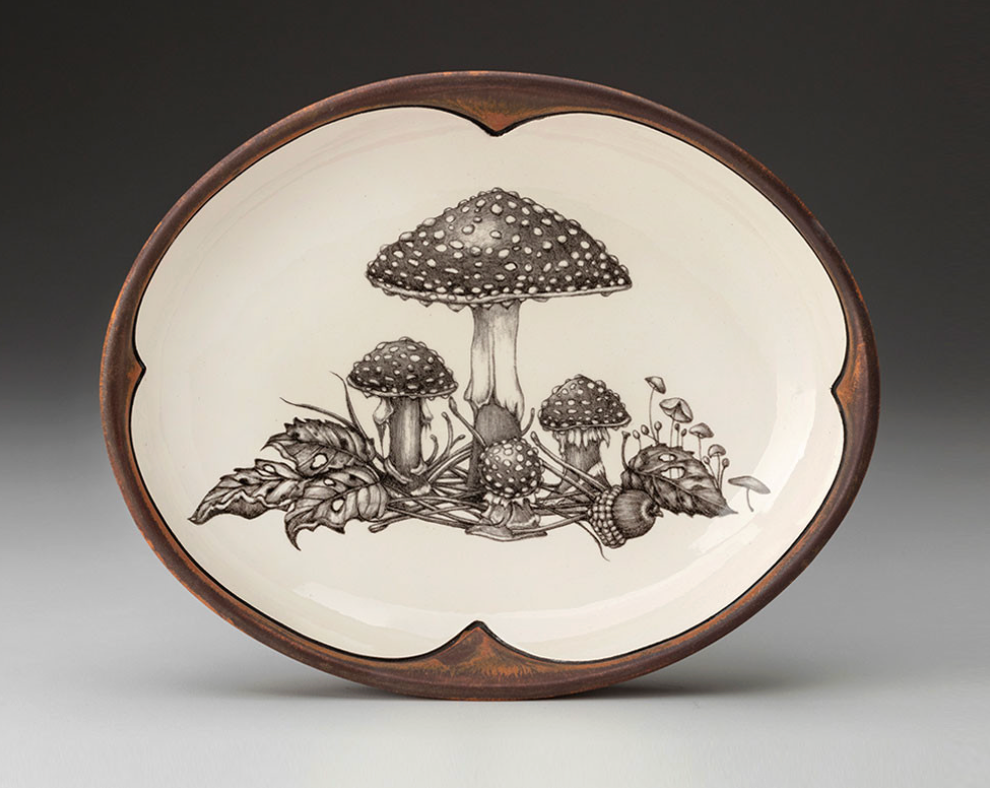 Small Serving Dish Woodland Mushrooms