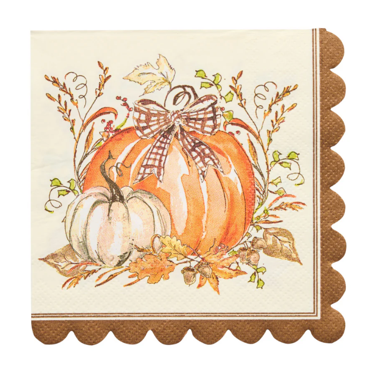 Turkey & Gourds Cocktail Napkins / 26 pack