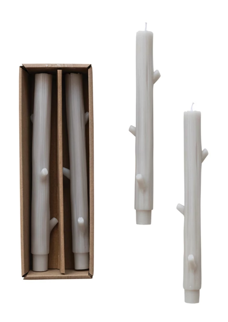 Twig Taper Candle - Grey