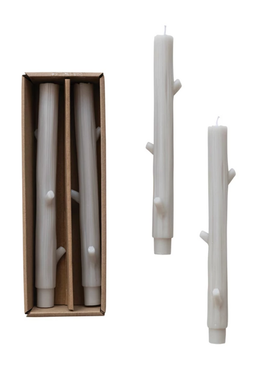 Twig Taper Candle - Grey