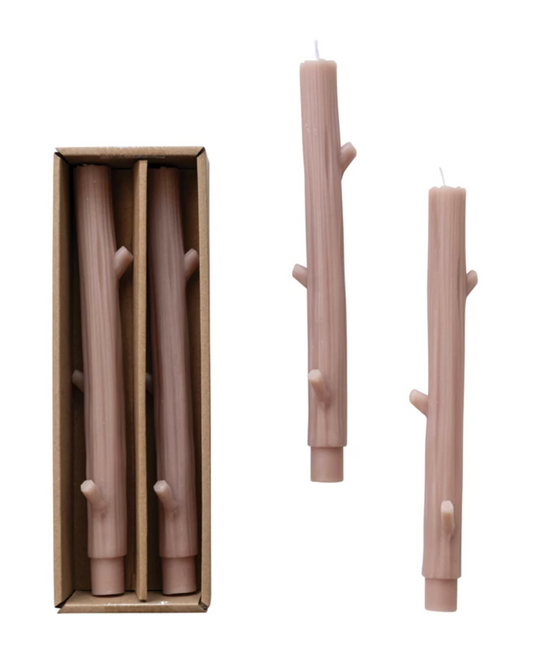 Twig Taper Candle - Khaki