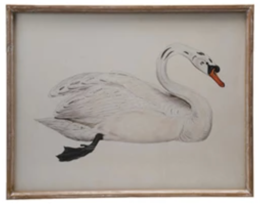 Wood Framed Swan - 22 x 28"